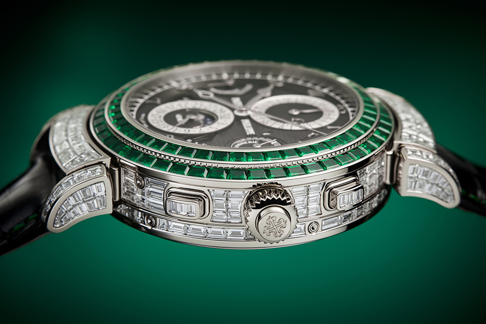 Patek Philippe emerald and diamond watch