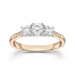 Diamond By Appointment 18ct Rose Gold 0.33ct E SI1 Trilogy Round Brilliant Diamond engagement Ring