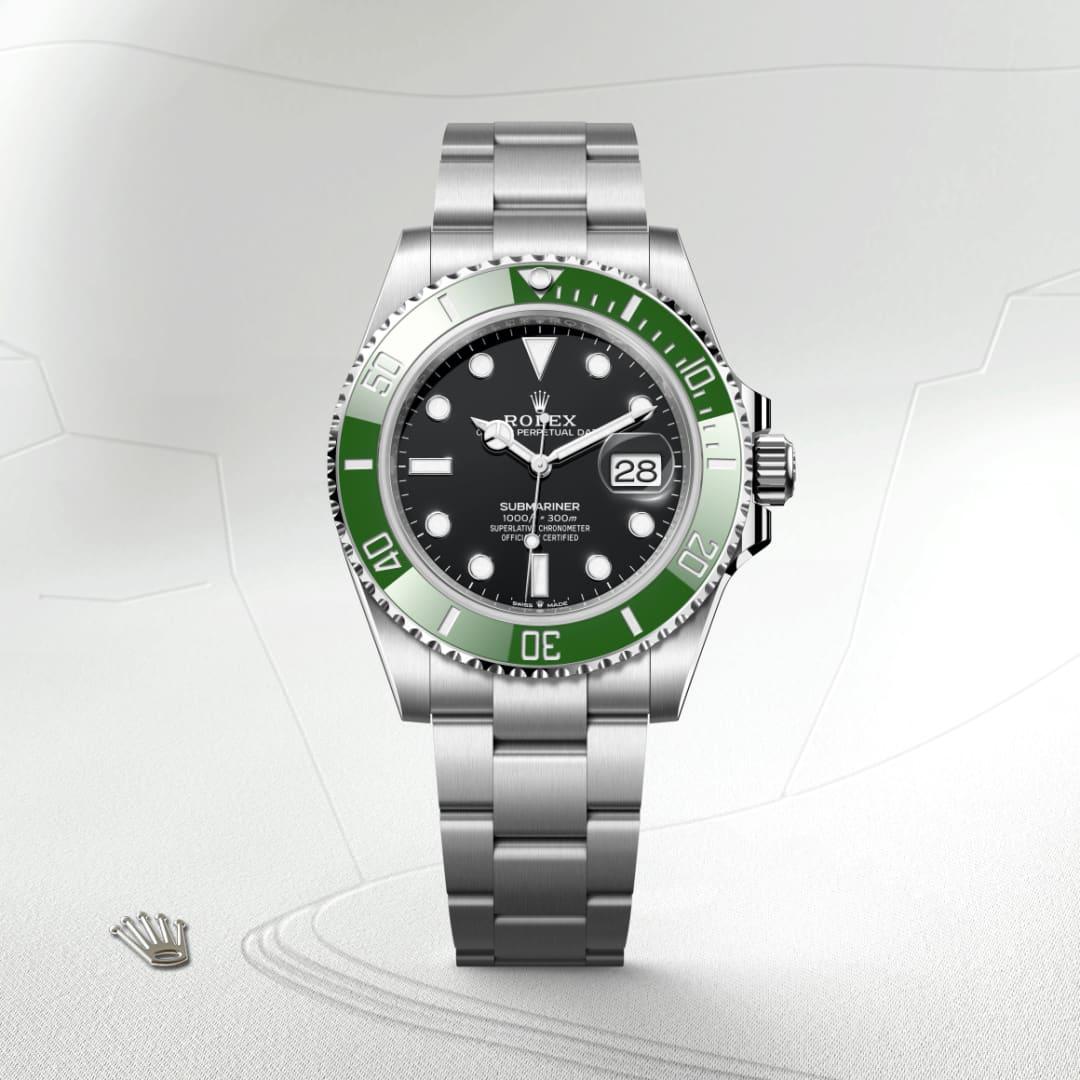 Rolex Submariner Date M126610LV-0002 watch front facing