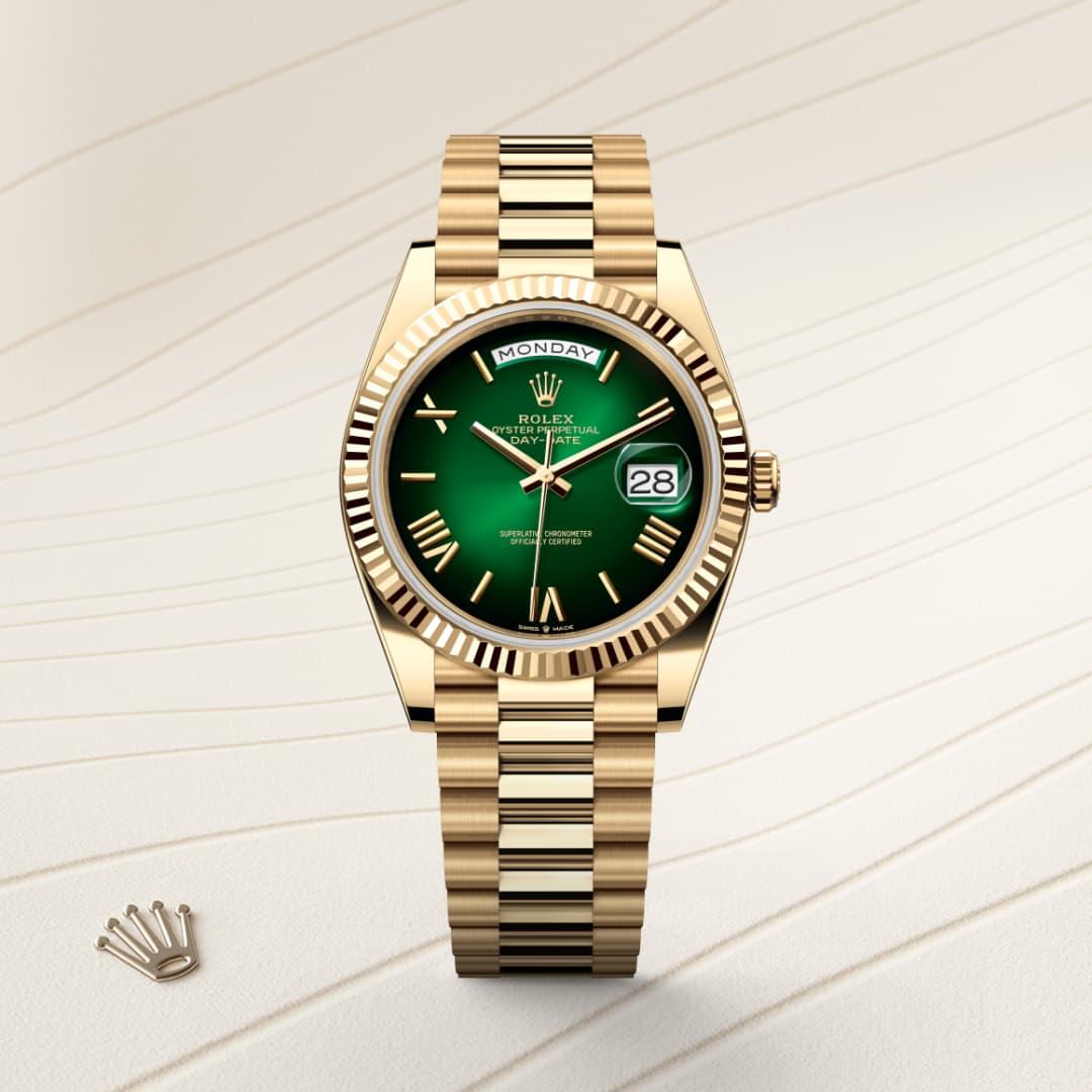 Rolex Day-Date 40 M228238-0069 Watch Front Facing 