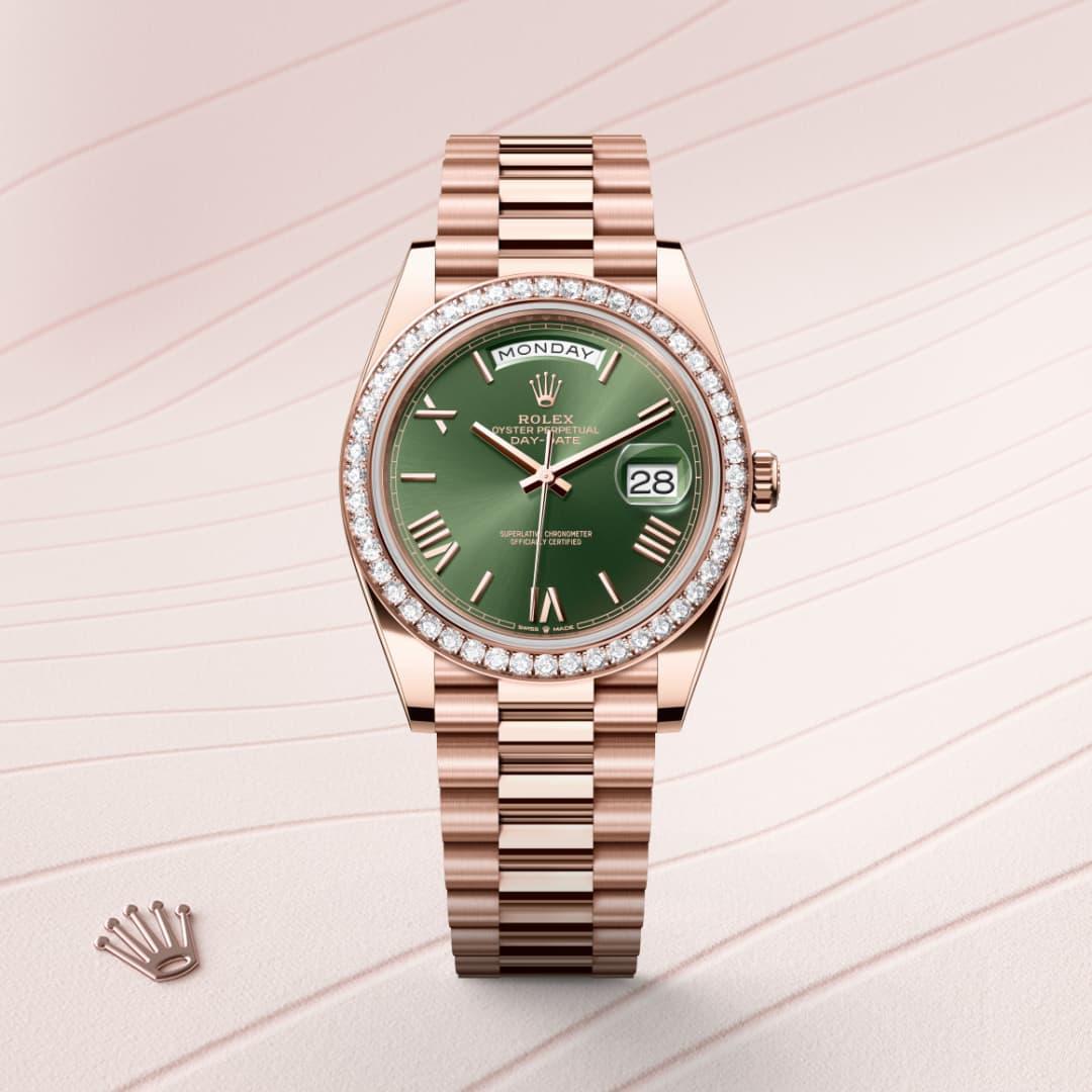Rolex Day-Date M228345rbr0011 front facing watch