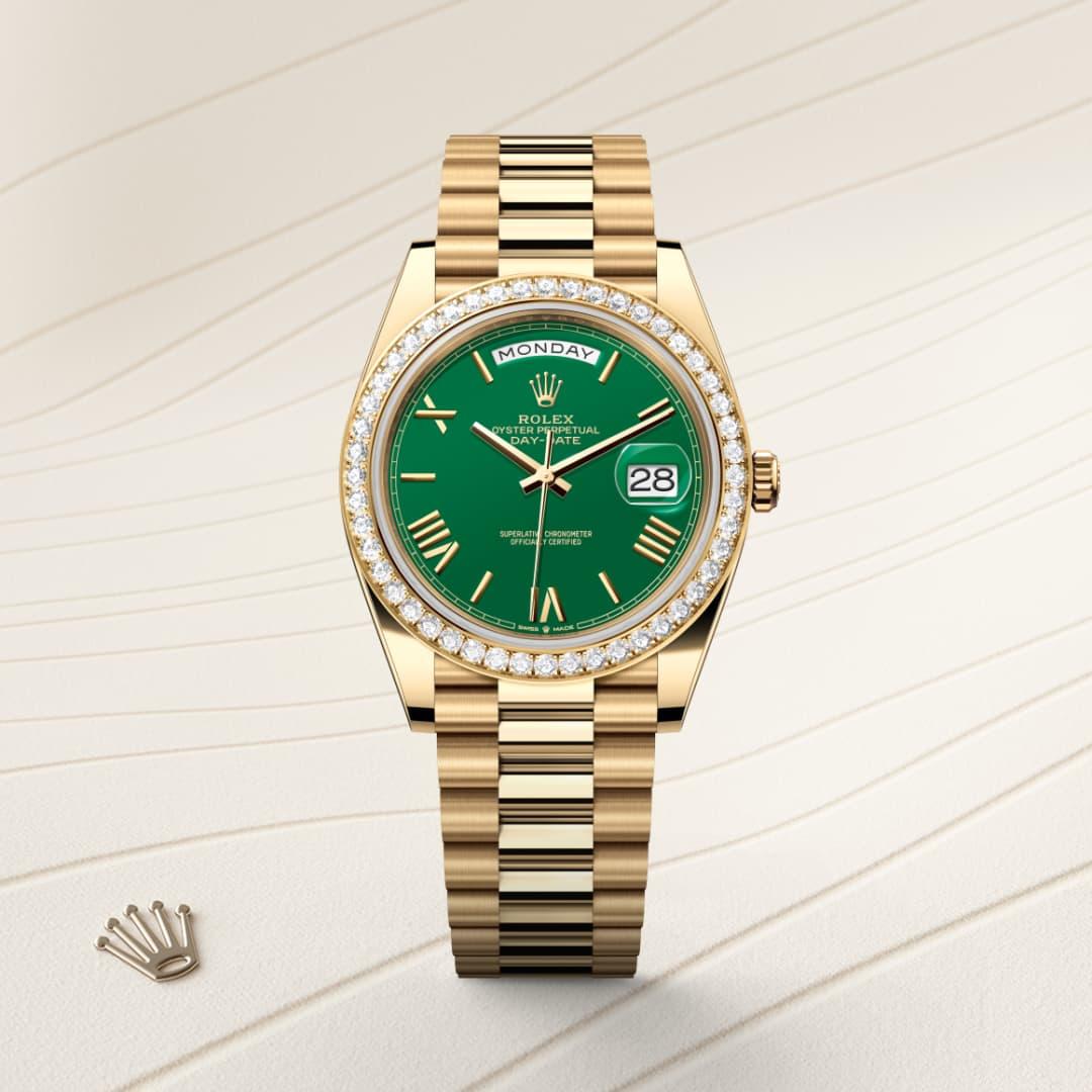 Rolex Day-Date M228348rbr0040 front facing