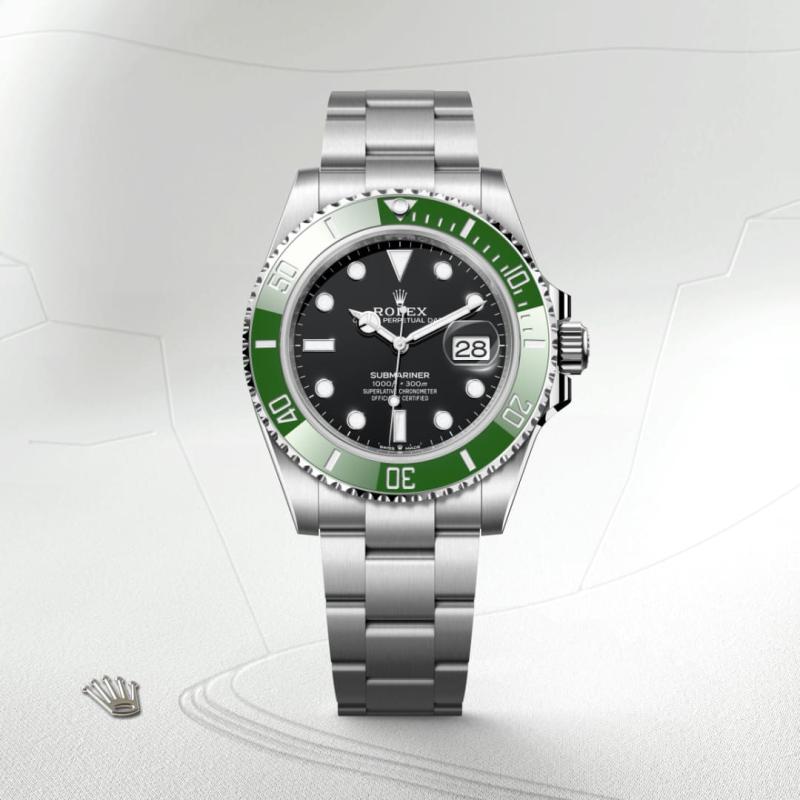 Rolex Submariner Date M126610LV-0002 watch front facing