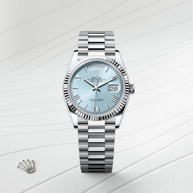 Rolex Day-Date 36 M128236-0018 Watch Front Facing