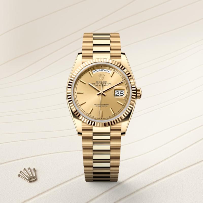 Rolex Day-Date 36 M128238-0045 Watch Front Facing 