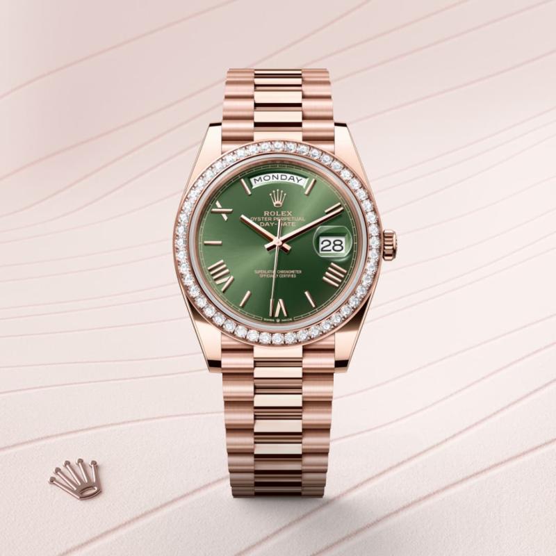 Rolex Day-Date M228345rbr0011 front facing watch