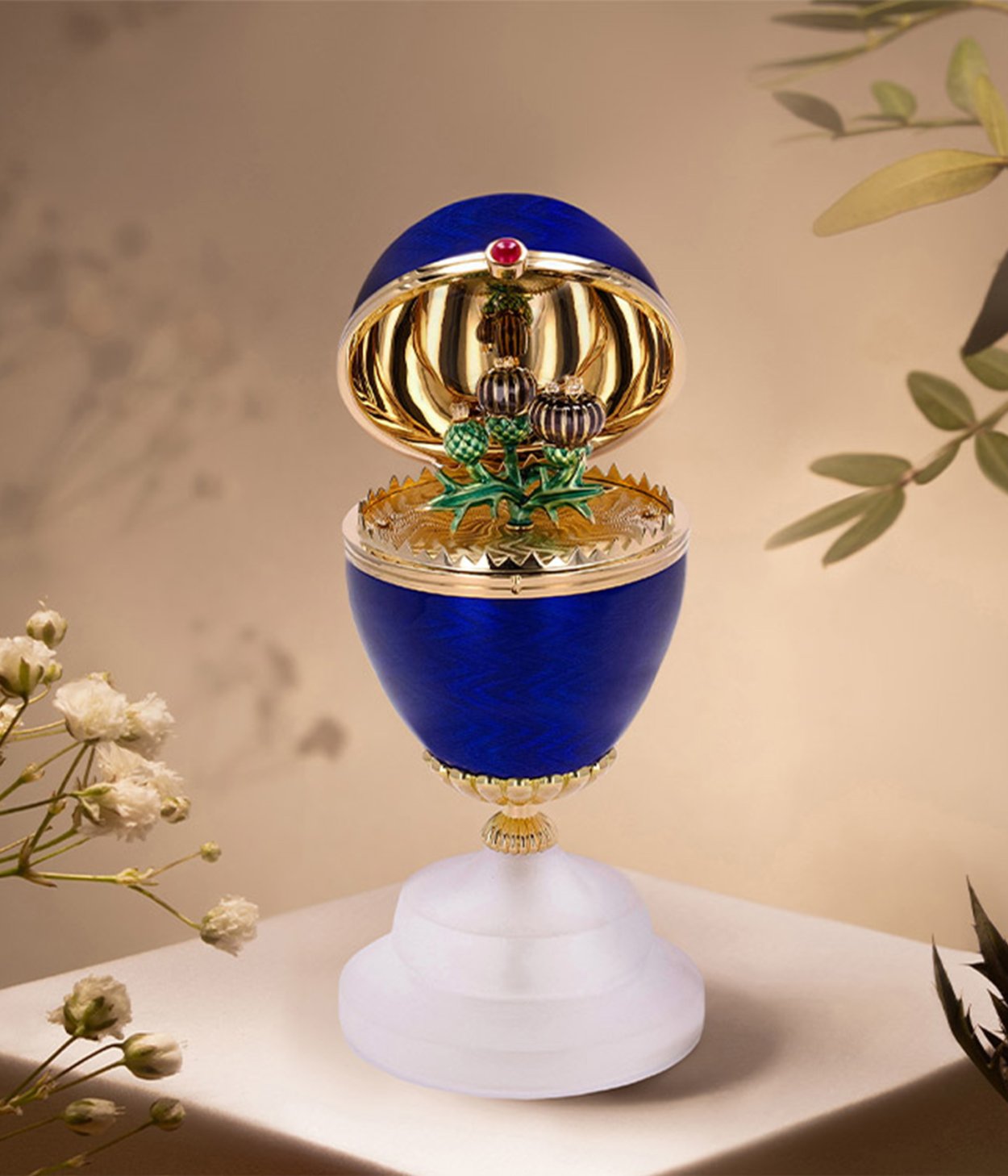 Fabergé x Laings Surprise Thistle Egg Objet