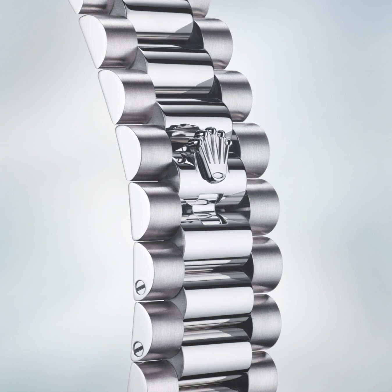Rolex President bracelet and clasp in 18 ct white gold