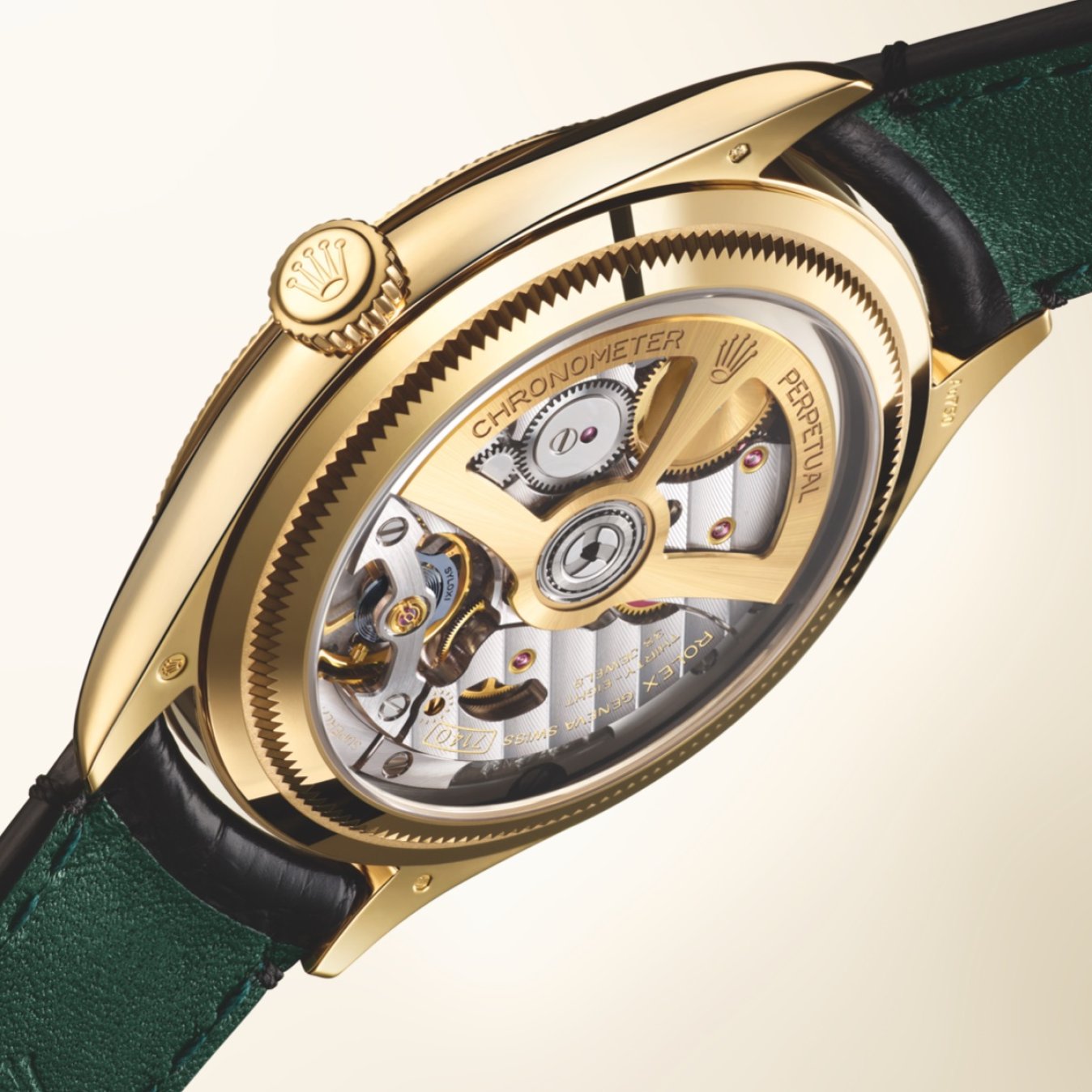 Rolex Perpetual 1908 Watch in 18 ct Yellow Gold Movement View