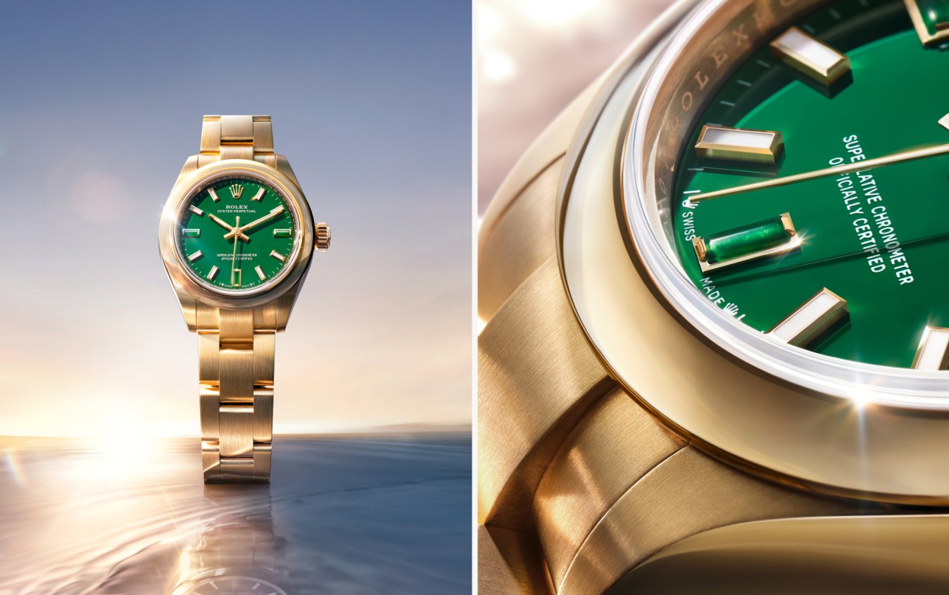 Close up of the new Oyster Perpetual 28 & 34 watch