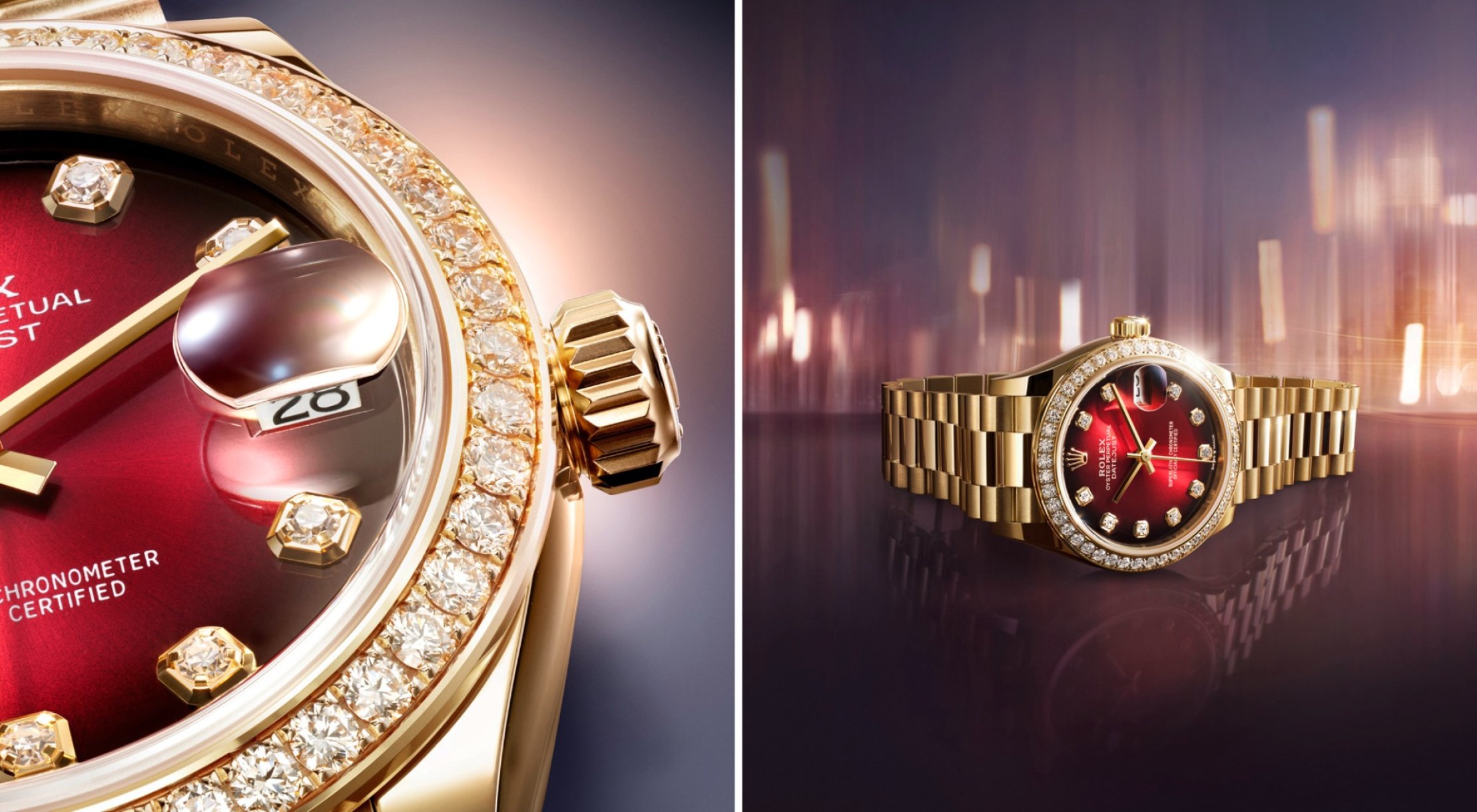 Rolex Datejust diamond-set bezel and side profile