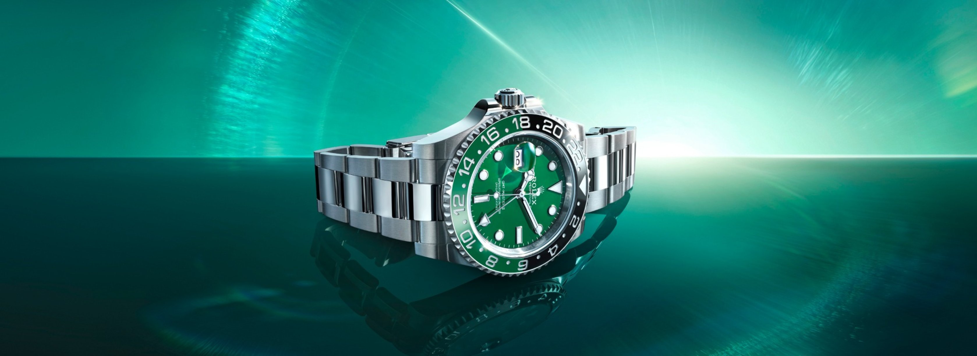 Rolex GMT Master II Watch with Green and Black Bezel