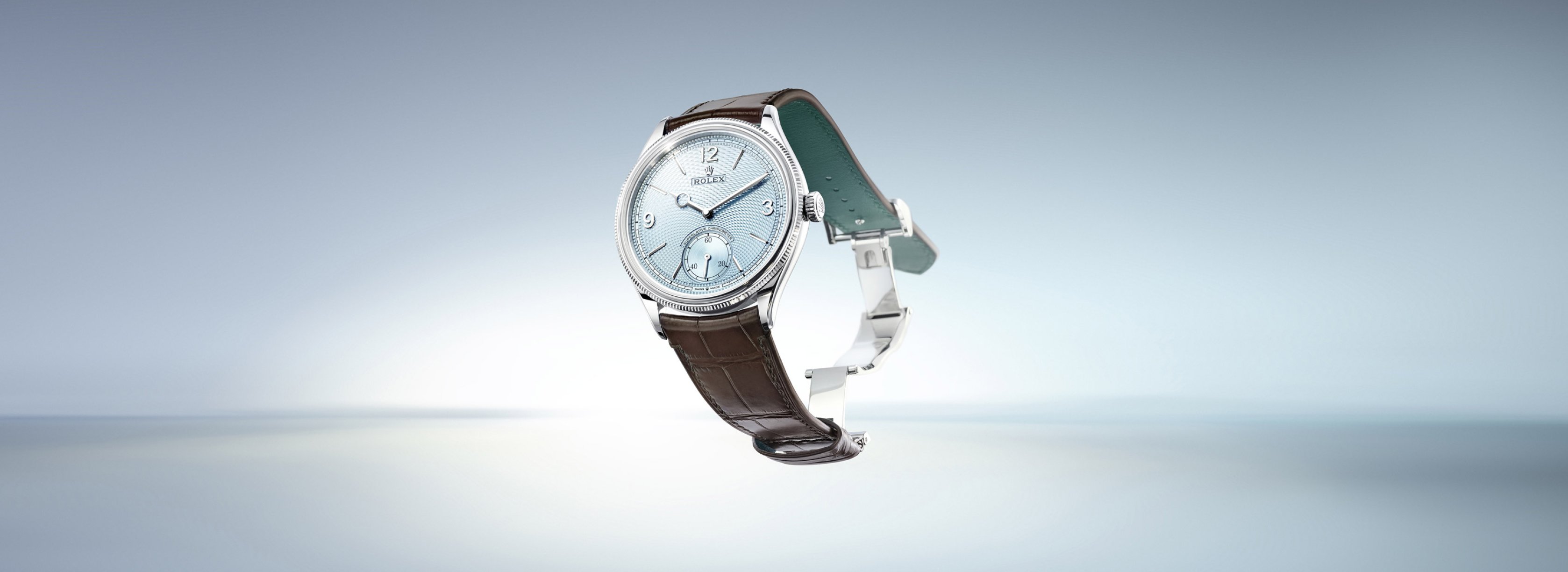 Rolex Perpetual 1908 Watch with Blue Dial and Leather Strap