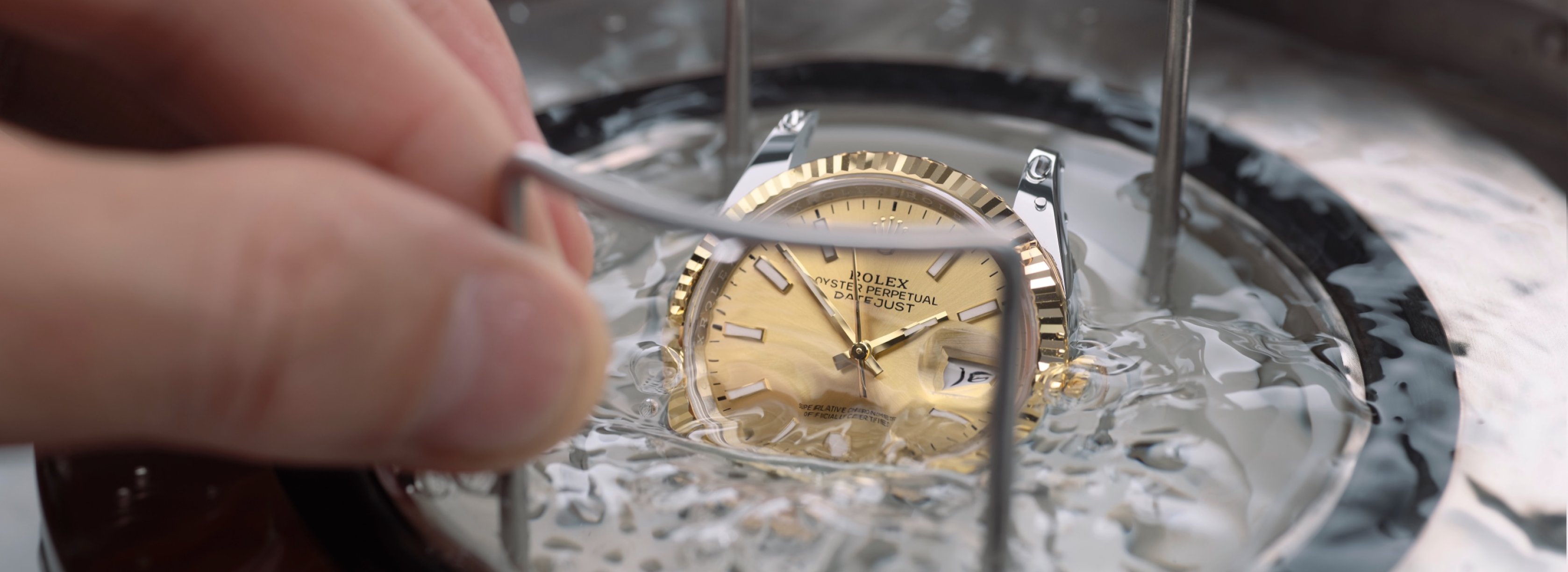 A Rolex Watch undergoing water resistance testing