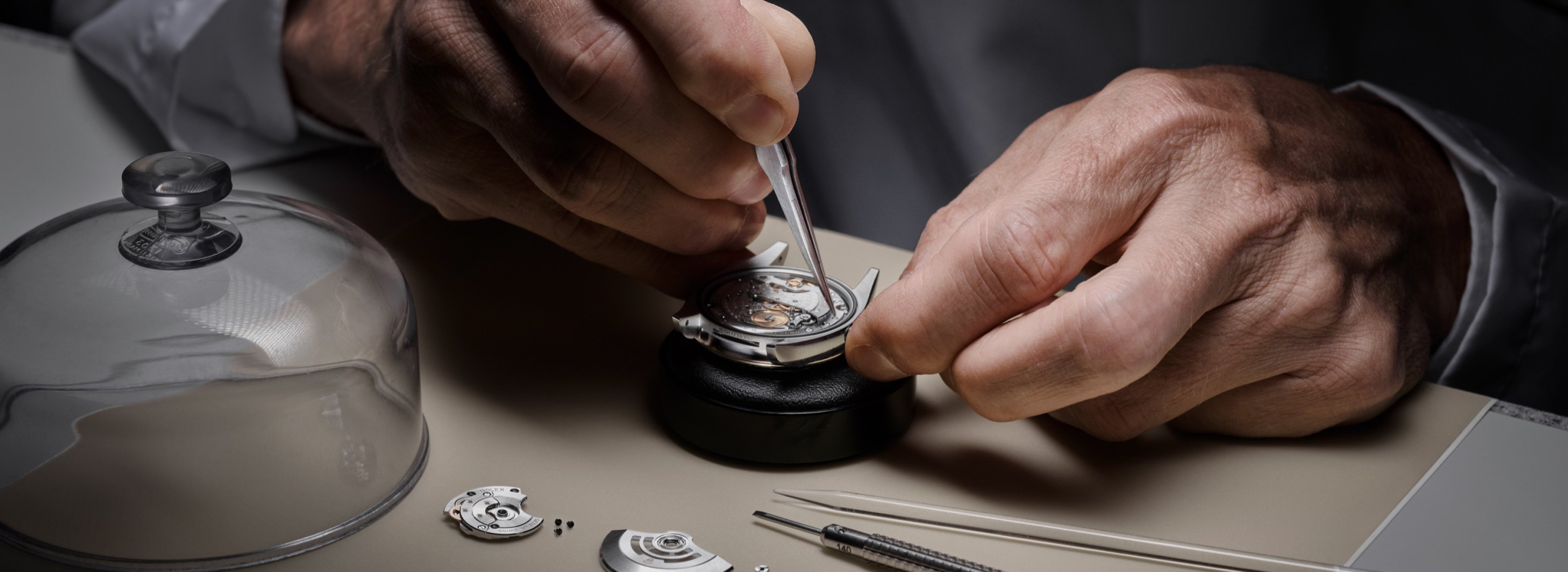 Details of the movement that sits within the Rolex watches