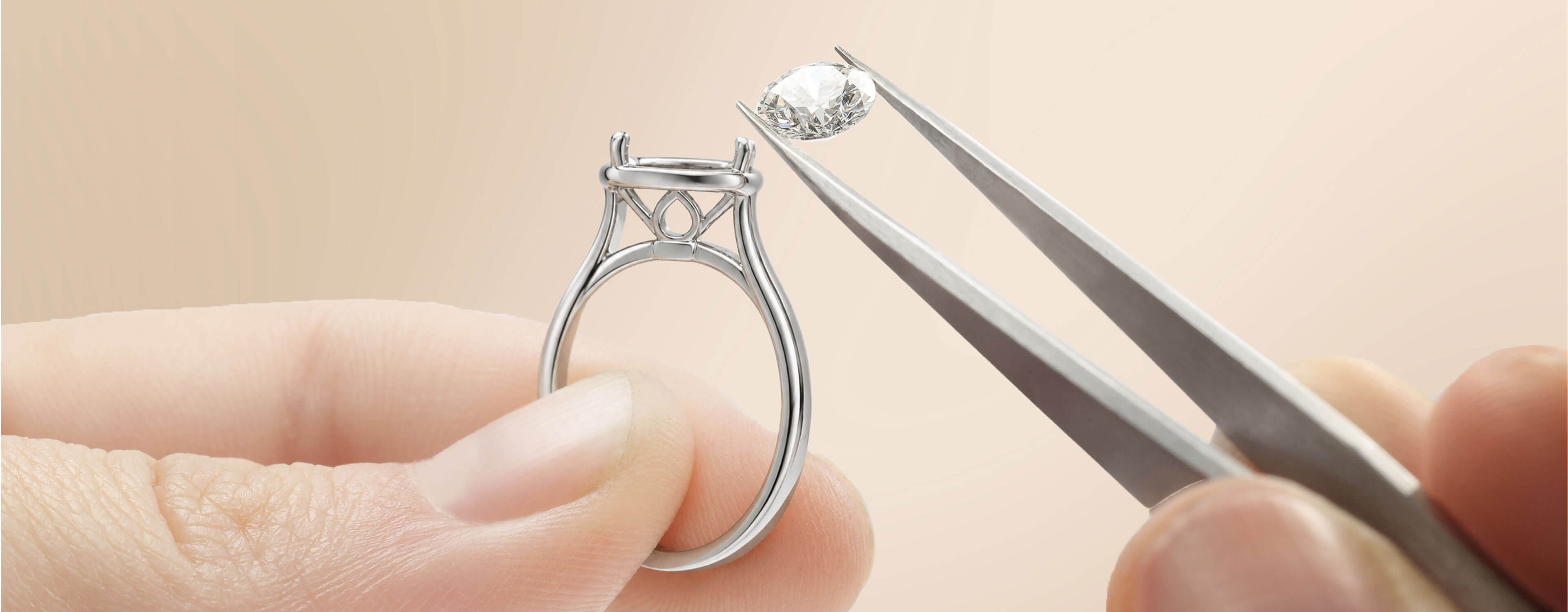 Diamond being placed into a mount