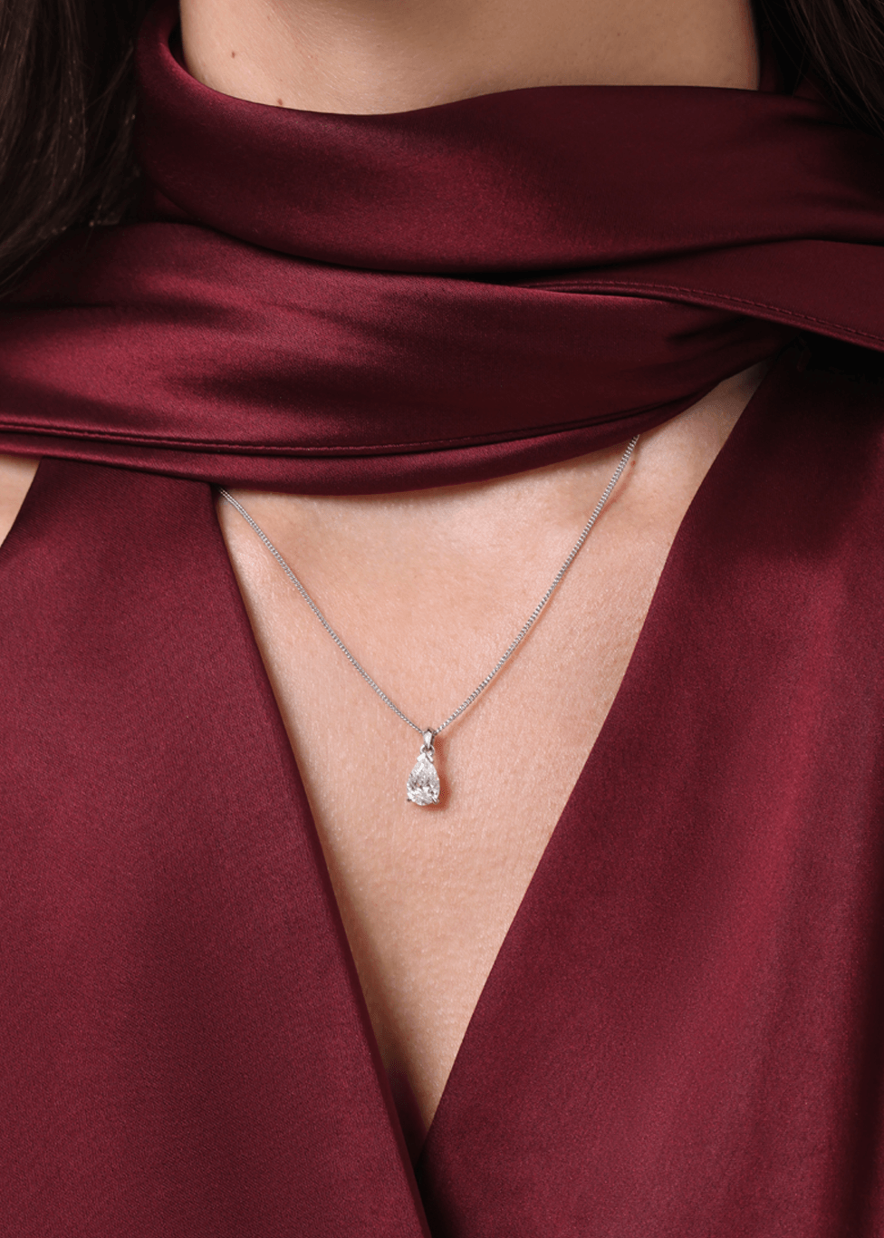 Pear cut diamond pendant from the exclusive Wendy Collection